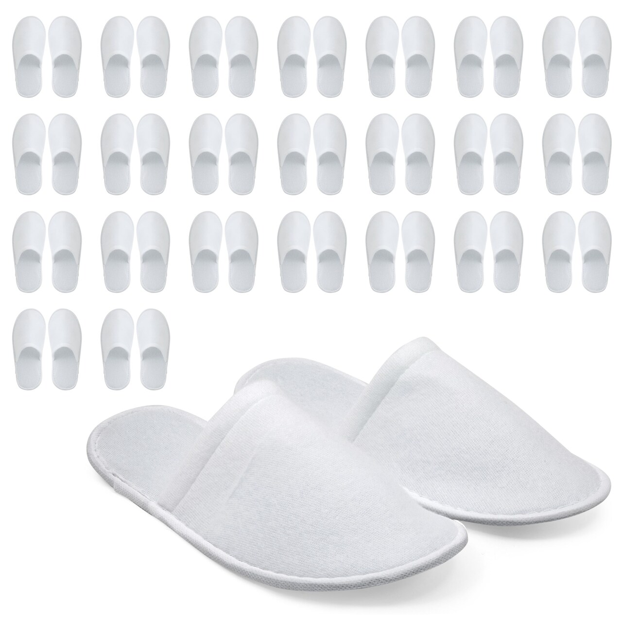 24 Pairs Disposable House Slippers for Guests Bulk Pack for Hotel